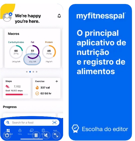 MyFitnessPal Aplicativos para diminuir a barriga