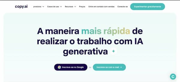 Copy.ai textos com inteligência artificial