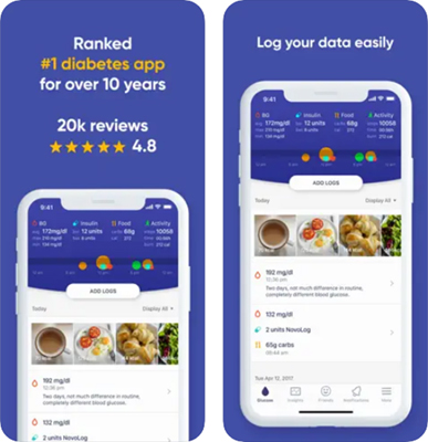 Glucose Buddy Diabetes Tracker aplicativos monitorar glicose