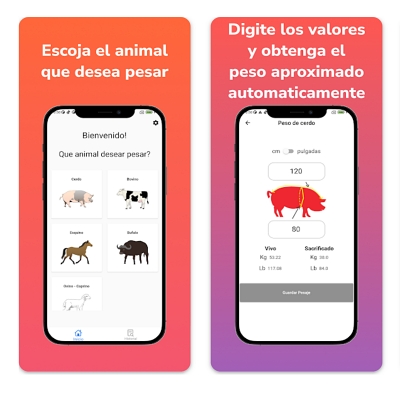 Aplicativos para medir o peso de animais